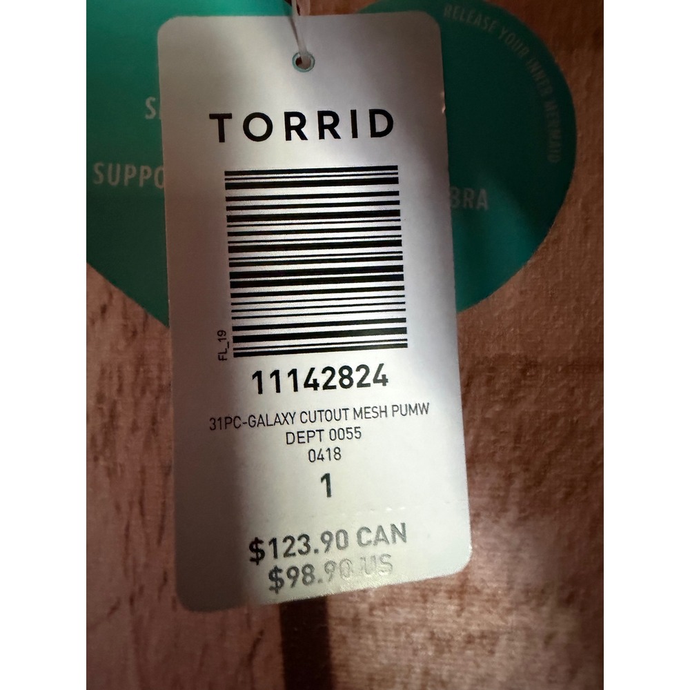 Torrid Swimsuit One Piece Galaxy Cutout Mesh Underwire Resort Torrid Size 1 NWT - Picture 7 of 9